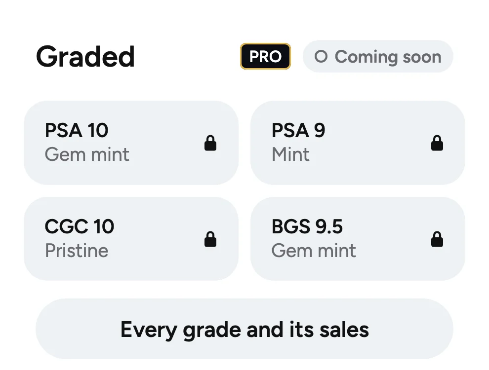 Graded prices in Margin: PSA 10, PSA 9, CGC 10 and BGS 9.5, coming soon